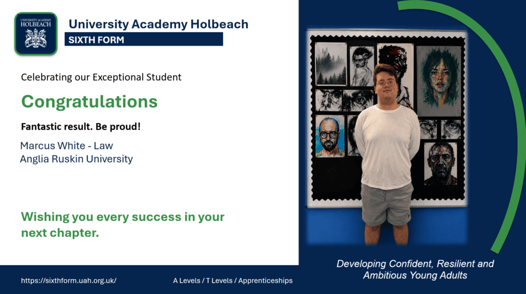 Featured image for “University Academy Holbeach Sixth Form Celebrates Outstanding Results and 100% Student Success”